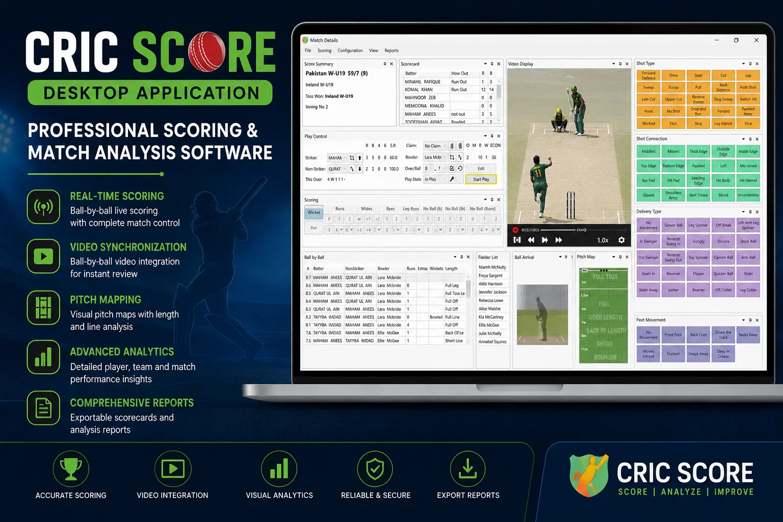 CricScore : Professional Desktop Scoring & Match Analysis Application